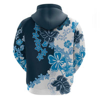 Blue Hibiscus Plumeria Floral Hoodie - Polynesian Pride