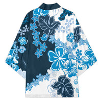 Blue Hibiscus Plumeria Floral Kimono LT01 - Polynesian Pride