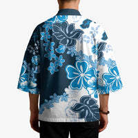 Blue Hibiscus Plumeria Floral Kimono LT01 - Polynesian Pride