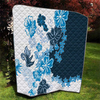 Blue Hibiscus Plumeria Floral Quilt LT01 - Polynesian Pride
