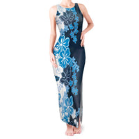 Blue Hibiscus Plumeria Floral Tank Maxi Dress - Polynesian Pride