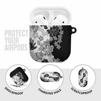 Gray Scale Hibiscus Plumeria Floral AirPods Case LT01 - Polynesian Pride
