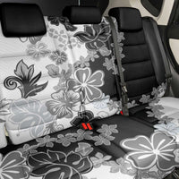 Gray Scale Hibiscus Plumeria Floral Back Car Seat Cover - Polynesian Pride