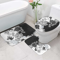 Gray Scale Hibiscus Plumeria Floral Bathroom Set - Polynesian Pride