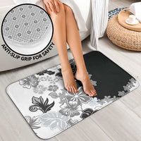 Gray Scale Hibiscus Plumeria Floral Bathroom Set - Polynesian Pride