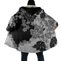 Gray Scale Hibiscus Plumeria Floral Cloak - Polynesian Pride