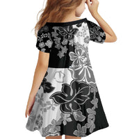 Gray Scale Hibiscus Plumeria Floral Family Matching Off Shoulder Maxi Dress and Hawaiian Shirt - Polynesian Pride