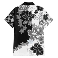 Gray Scale Hibiscus Plumeria Floral Family Matching Summer Maxi Dress and Hawaiian Shirt - Polynesian Pride