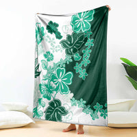 Green Hibiscus Plumeria Floral Blanket - Polynesian Pride