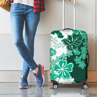 Green Hibiscus Plumeria Floral Luggage Cover - Polynesian Pride