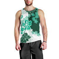 Green Hibiscus Plumeria Floral Men Tank Top - Polynesian Pride