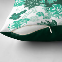 Green Hibiscus Plumeria Floral Pillow Cover - Polynesian Pride