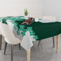 Green Hibiscus Plumeria Floral Tablecloth - Polynesian Pride
