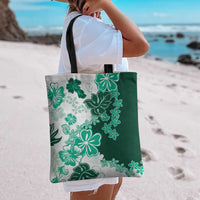 Green Hibiscus Plumeria Floral Tote Bag LT01 - Polynesian Pride