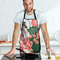 Green Orange Hibiscus Plumeria Floral Apron - Polynesian Pride