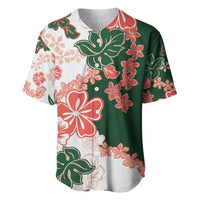 Green Orange Hibiscus Plumeria Floral Baseball Jersey LT01 Orange - Polynesian Pride