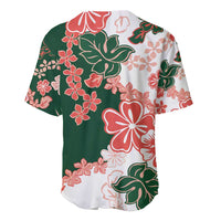 Green Orange Hibiscus Plumeria Floral Baseball Jersey LT01 - Polynesian Pride