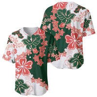 Green Orange Hibiscus Plumeria Floral Baseball Jersey LT01 - Polynesian Pride