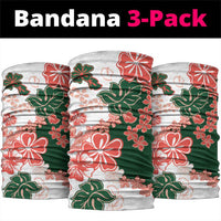 Green Orange Hibiscus Plumeria Floral Neck Gaiter LT01 package One Size: 25*50cm Orange - Polynesian Pride