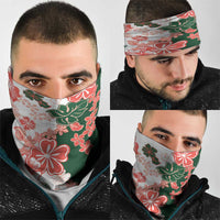 Green Orange Hibiscus Plumeria Floral Neck Gaiter LT01 - Polynesian Pride