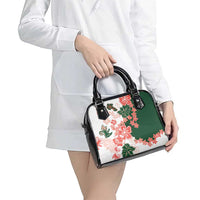 Green Orange Hibiscus Plumeria Floral Shoulder Handbag - Polynesian Pride