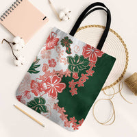 Green Orange Hibiscus Plumeria Floral Tote Bag LT01 One Size Orange - Polynesian Pride
