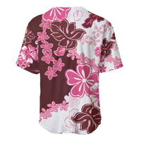 Pink Hibiscus Plumeria Floral Baseball Jersey - Polynesian Pride
