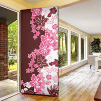 Pink Hibiscus Plumeria Floral Door Cover - Polynesian Pride