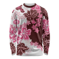 Pink Hibiscus Plumeria Floral Long Sleeve Shirt - Polynesian Pride