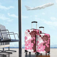 Pink Hibiscus Plumeria Floral Luggage Cover - Polynesian Pride