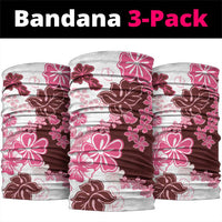 Pink Hibiscus Plumeria Floral Neck Gaiter LT01 package One Size: 25*50cm Pink - Polynesian Pride
