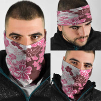 Pink Hibiscus Plumeria Floral Neck Gaiter LT01 - Polynesian Pride