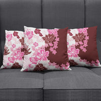 Pink Hibiscus Plumeria Floral Pillow Cover - Polynesian Pride