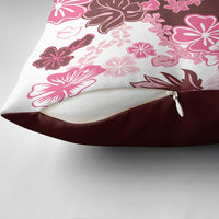 Pink Hibiscus Plumeria Floral Pillow Cover - Polynesian Pride