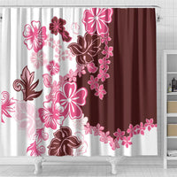 Pink Hibiscus Plumeria Floral Shower Curtain - Polynesian Pride
