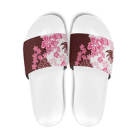 Pink Hibiscus Plumeria Floral Slide Sandals - Polynesian Pride