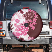 Pink Hibiscus Plumeria Floral Spare Tire Cover - Polynesian Pride