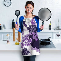 Purple Hibiscus Plumeria Floral Apron - Polynesian Pride