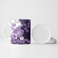 Purple Hibiscus Plumeria Floral Ceramic Mug - Polynesian Pride
