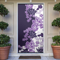 Purple Hibiscus Plumeria Floral Door Cover - Polynesian Pride
