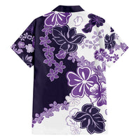 Purple Hibiscus Plumeria Floral Family Matching Short Sleeve Bodycon Dress and Hawaiian Shirt LT01 - Polynesian Pride