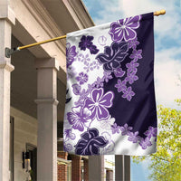 Purple Hibiscus Plumeria Floral Garden Flag - Polynesian Pride