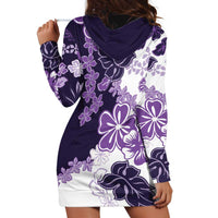 Purple Hibiscus Plumeria Floral Hoodie Dress - Polynesian Pride