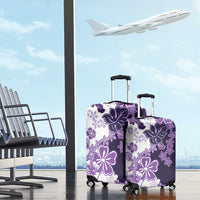 Purple Hibiscus Plumeria Floral Luggage Cover - Polynesian Pride