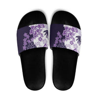 Purple Hibiscus Plumeria Floral Slide Sandals - Polynesian Pride