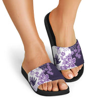 Purple Hibiscus Plumeria Floral Slide Sandals - Polynesian Pride
