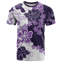 Purple Hibiscus Plumeria Floral T Shirt - Polynesian Pride