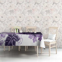 Purple Hibiscus Plumeria Floral Tablecloth - Polynesian Pride