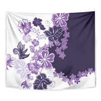 Purple Hibiscus Plumeria Floral Tapestry - Polynesian Pride
