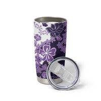 Purple Hibiscus Plumeria Floral Tumbler Cup - Polynesian Pride